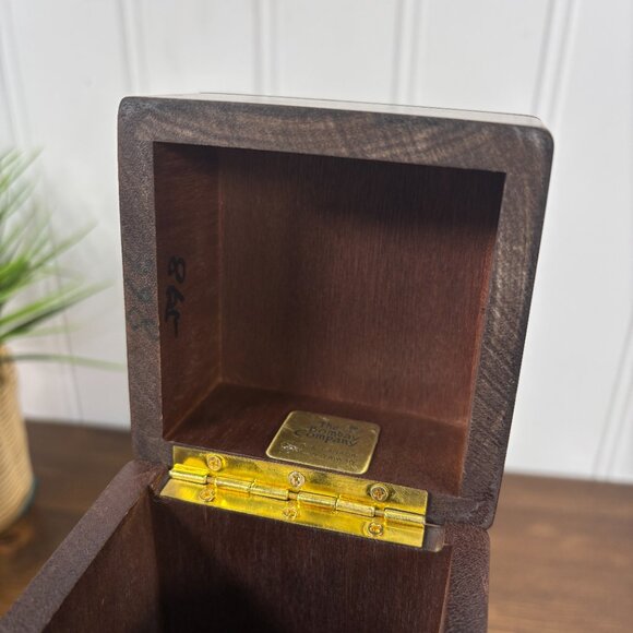 Vintage Wood Gift Box for Wine Bottle Bombay Company Wood Box with Brass Handle - Picture 14 of 15